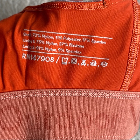 Outdoor Voices TechSweat Sports Bra Coral Orange XS - Picture 3 of 4